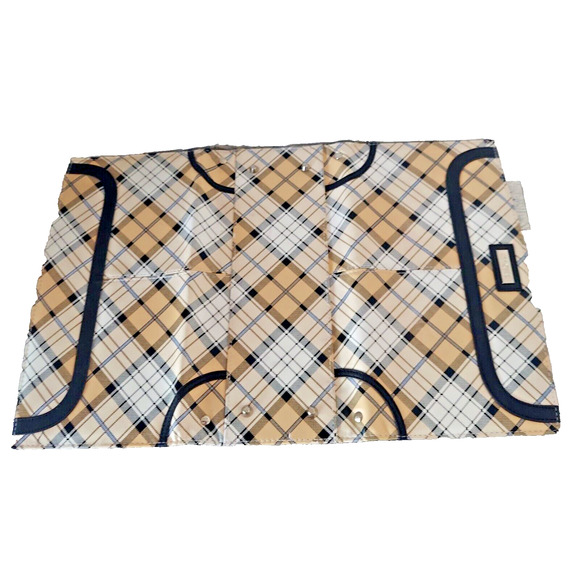 MICHE Alyssa Classic Bag Shell Plaid Faux Leather Retired Purse Ivory Tan Black - Picture 3 of 7